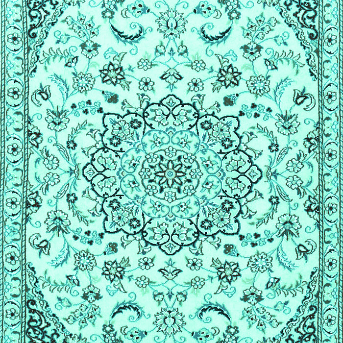 Machine Washable Persian Turquoise Traditional Area Rugs, wshtr1459turq