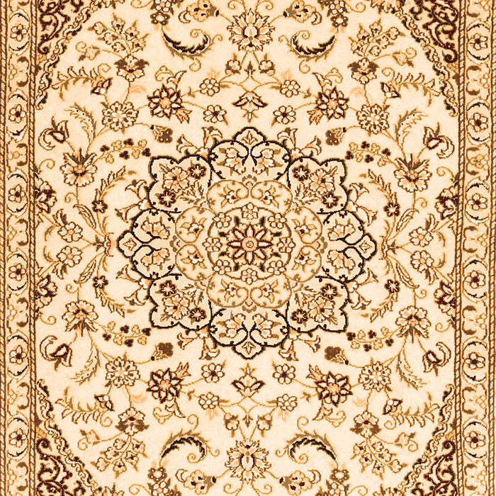 Serging Thickness of Machine Washable Persian Orange Traditional Area Rugs, wshtr1459org