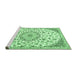 Sideview of Machine Washable Persian Emerald Green Traditional Area Rugs, wshtr1459emgrn