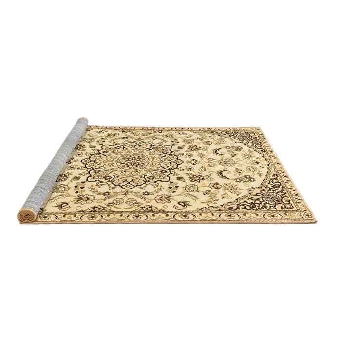 Sideview of Machine Washable Persian Brown Traditional Rug, wshtr1459brn
