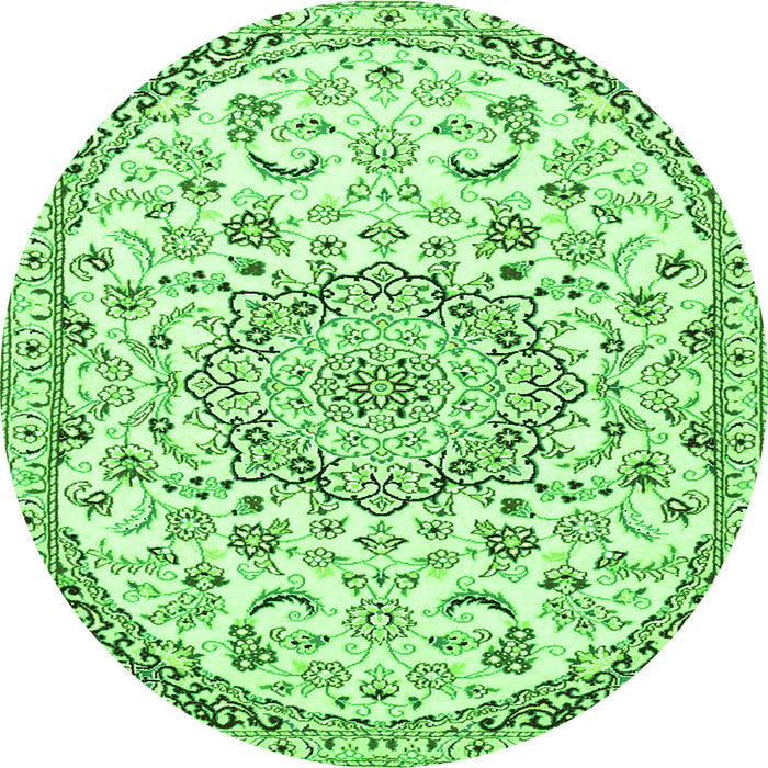 Square Persian Green Traditional Rug, tr1459grn