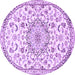 Round Persian Purple Traditional Rug, tr1459pur