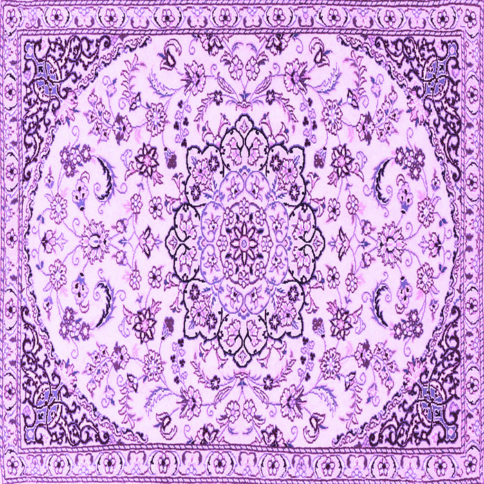 Square Machine Washable Persian Purple Traditional Area Rugs, wshtr1459pur