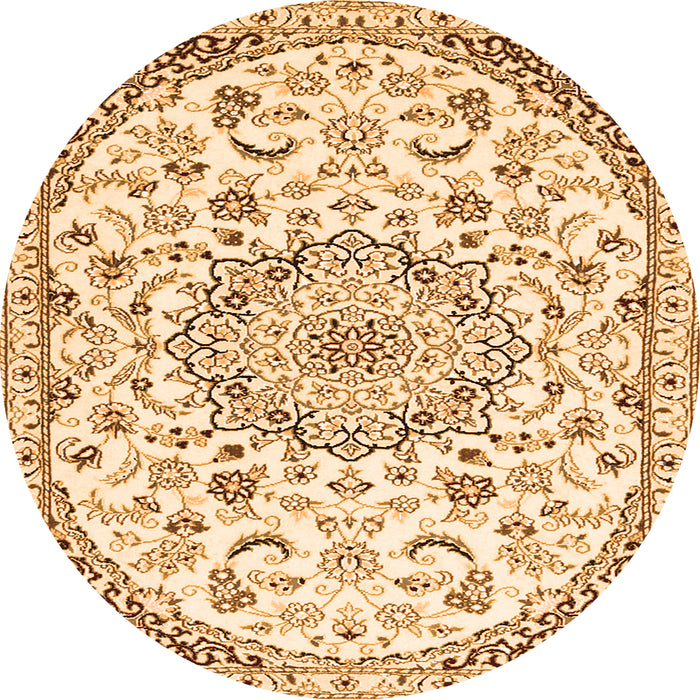 Square Persian Orange Traditional Rug, tr1459org