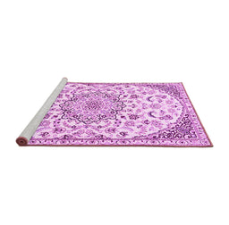 Sideview of Machine Washable Persian Pink Traditional Rug, wshtr1459pnk
