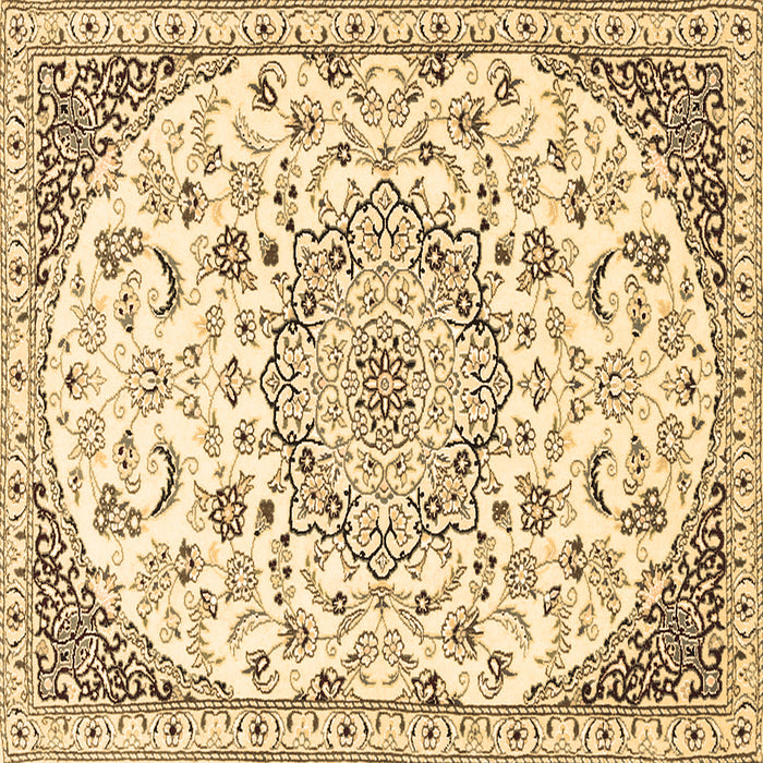 Square Persian Brown Traditional Rug, tr1459brn