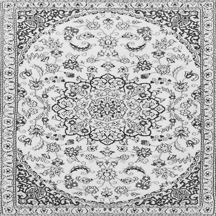 Round Machine Washable Persian Gray Traditional Rug, wshtr1459gry