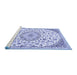 Sideview of Machine Washable Persian Blue Traditional Rug, wshtr1459blu