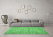 Machine Washable Persian Emerald Green Traditional Area Rugs in a Living Room,, wshtr145emgrn