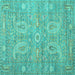 Square Persian Turquoise Traditional Rug, tr145turq