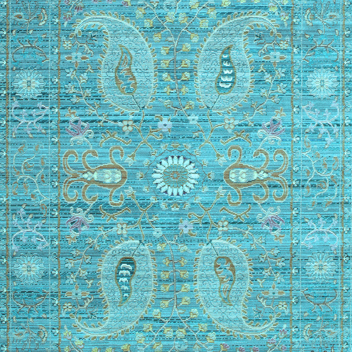 Machine Washable Persian Light Blue Traditional Rug, wshtr145lblu