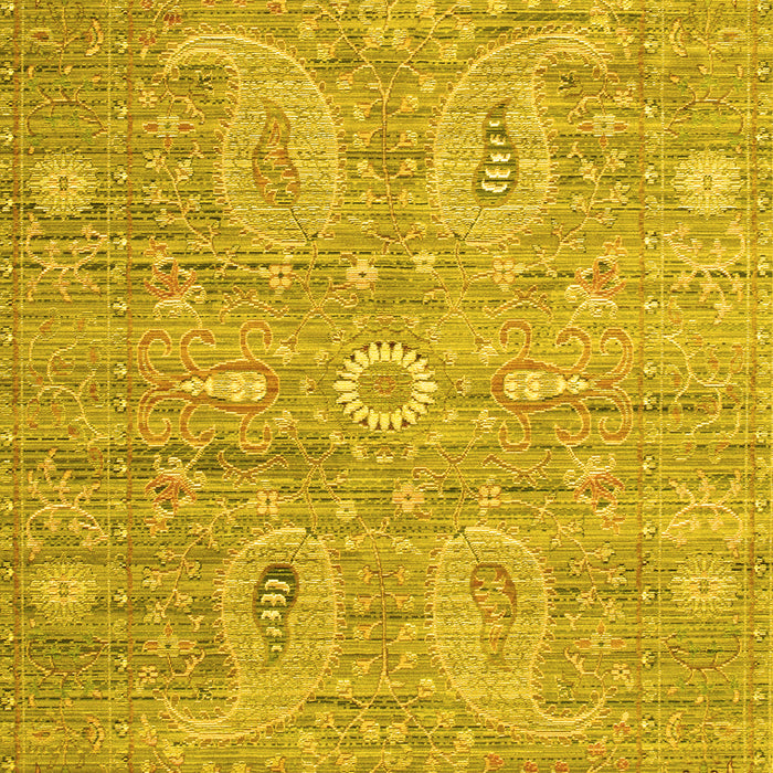 Machine Washable Persian Yellow Traditional Rug, wshtr145yw