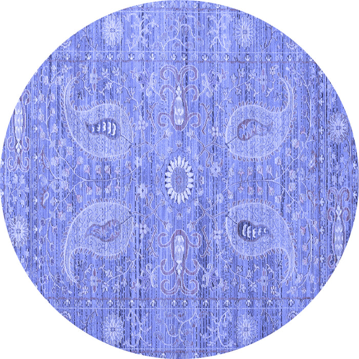 Round Persian Blue Traditional Rug, tr145blu