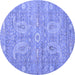 Round Persian Blue Traditional Rug, tr145blu