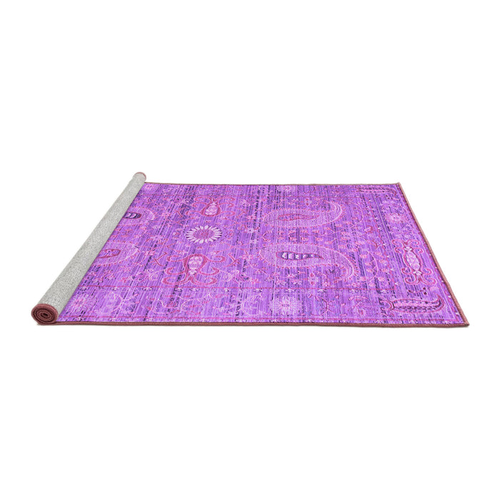 Sideview of Machine Washable Persian Purple Traditional Area Rugs, wshtr145pur