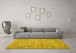 Machine Washable Persian Yellow Traditional Rug in a Living Room, wshtr145yw