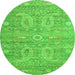 Square Persian Green Traditional Rug, tr145grn