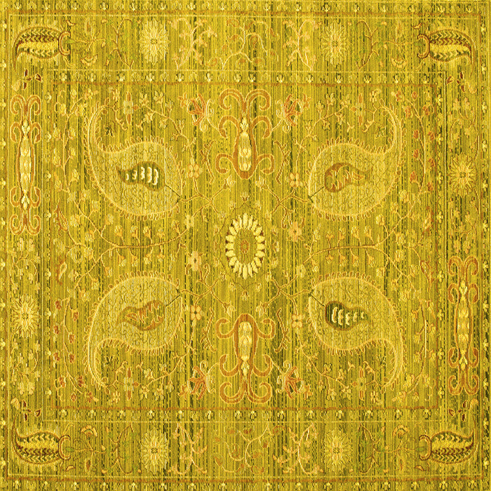 Square Persian Yellow Traditional Rug, tr145yw