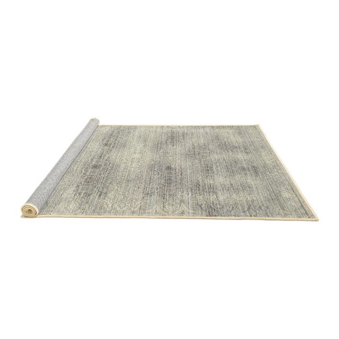 Sideview of Machine Washable Traditional Sage Green Rug, wshtr146
