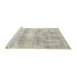 Sideview of Machine Washable Traditional Sage Green Rug, wshtr146