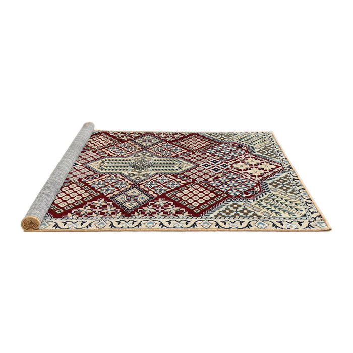 Sideview of Machine Washable Traditional Sepia Brown Rug, wshtr1460