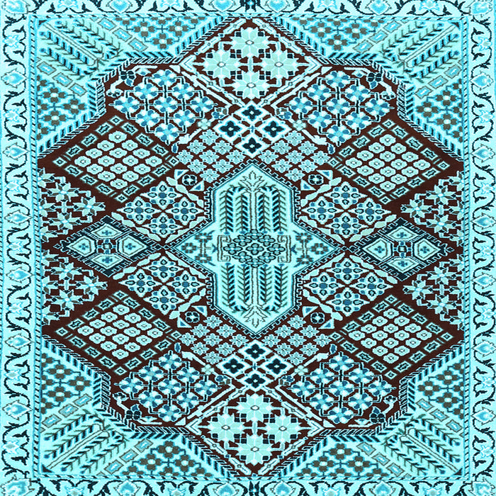 Square Persian Light Blue Traditional Rug, tr1460lblu