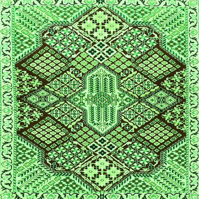 Serging Thickness of Persian Green Traditional Rug, tr1460grn