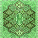 Serging Thickness of Persian Green Traditional Rug, tr1460grn