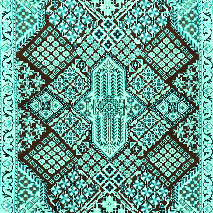 Machine Washable Persian Turquoise Traditional Area Rugs, wshtr1460turq