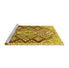 Sideview of Machine Washable Persian Yellow Traditional Rug, wshtr1460yw