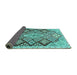 Sideview of Persian Turquoise Traditional Rug, tr1460turq