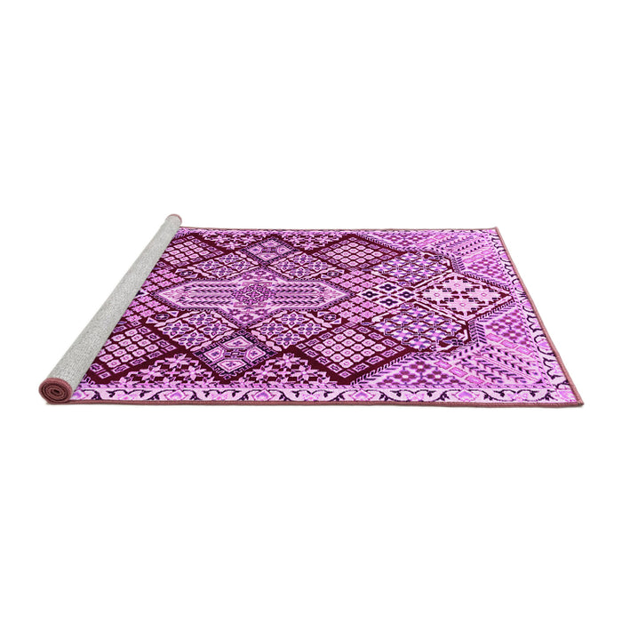 Sideview of Machine Washable Persian Pink Traditional Rug, wshtr1460pnk