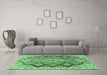 Machine Washable Persian Emerald Green Traditional Area Rugs in a Living Room,, wshtr1460emgrn