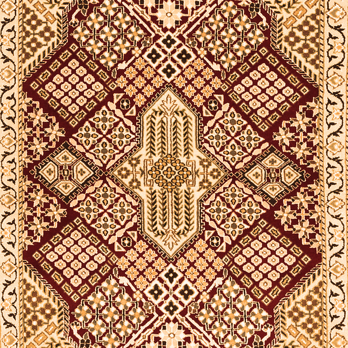 Serging Thickness of Machine Washable Persian Orange Traditional Area Rugs, wshtr1460org