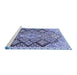 Sideview of Machine Washable Persian Blue Traditional Rug, wshtr1460blu