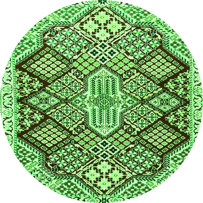 Square Persian Green Traditional Rug, tr1460grn