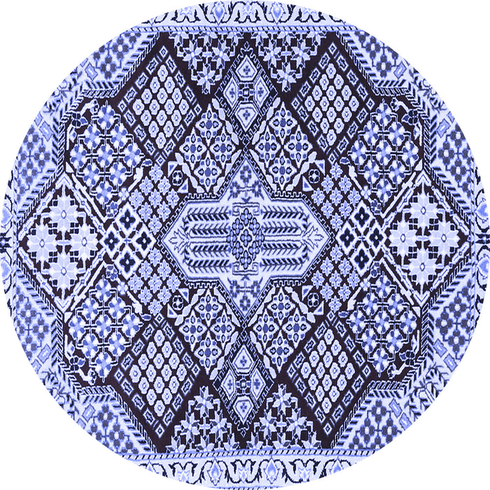 Round Persian Blue Traditional Rug, tr1460blu