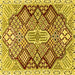 Square Machine Washable Persian Yellow Traditional Rug, wshtr1460yw