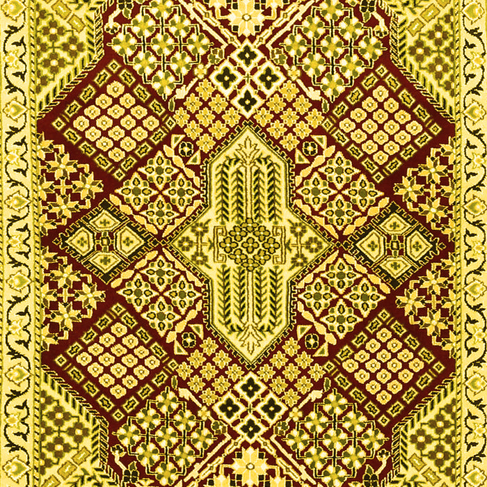Machine Washable Persian Yellow Traditional Rug, wshtr1460yw