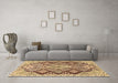 Machine Washable Persian Brown Traditional Rug in a Living Room,, wshtr1460brn