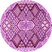 Round Persian Pink Traditional Rug, tr1460pnk