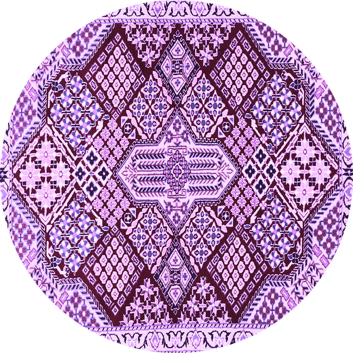 Round Persian Purple Traditional Rug, tr1460pur