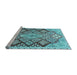 Sideview of Machine Washable Persian Light Blue Traditional Rug, wshtr1460lblu