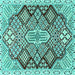 Square Persian Turquoise Traditional Rug, tr1460turq