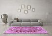 Machine Washable Persian Pink Traditional Rug in a Living Room, wshtr1460pnk