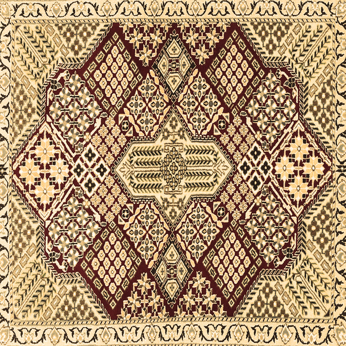 Square Persian Brown Traditional Rug, tr1460brn