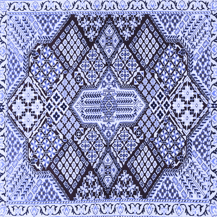 Square Persian Blue Traditional Rug, tr1460blu
