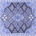 Square Persian Blue Traditional Rug, tr1460blu