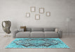 Machine Washable Persian Light Blue Traditional Rug in a Living Room, wshtr1460lblu