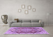 Machine Washable Persian Purple Traditional Area Rugs in a Living Room, wshtr1460pur